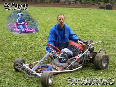 Ed Maynes with the Team Maynes #43 kart at the 2006 Galletta's Klassic