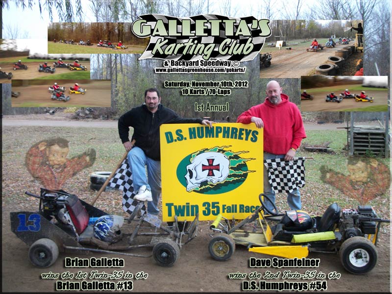 Dave Spanfelner aquired his 1st career feature win in a Fall Bonus Point race - the 2nd 35-lap in the 1st Annual DS Humphreys Twin-35 event on 11/10/2012!