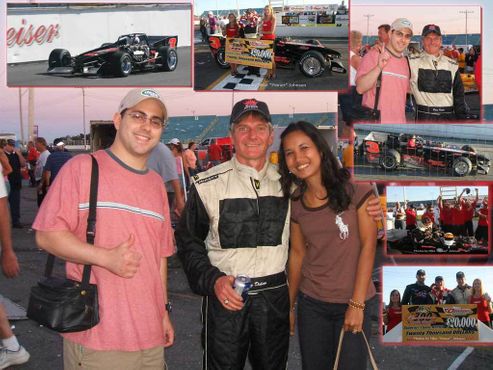 Chris &amp; Au with their favorite driver Doug Didero after his 2008 Oswego Speedway '08 Classic win!