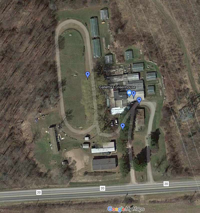 Galletta's Greenhouse, 60 CR 20, Oswego New York 13126, USA - 2017 View from Space!