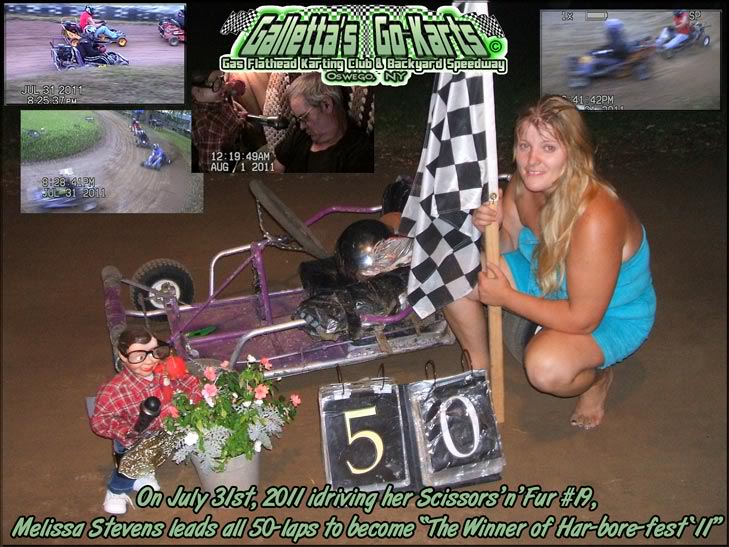 Melissa Stevens wins Har-Bore-Fest '11 at Galletta's!